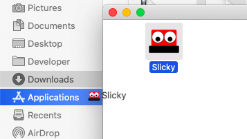 Drag the Slicky application to your applications folder